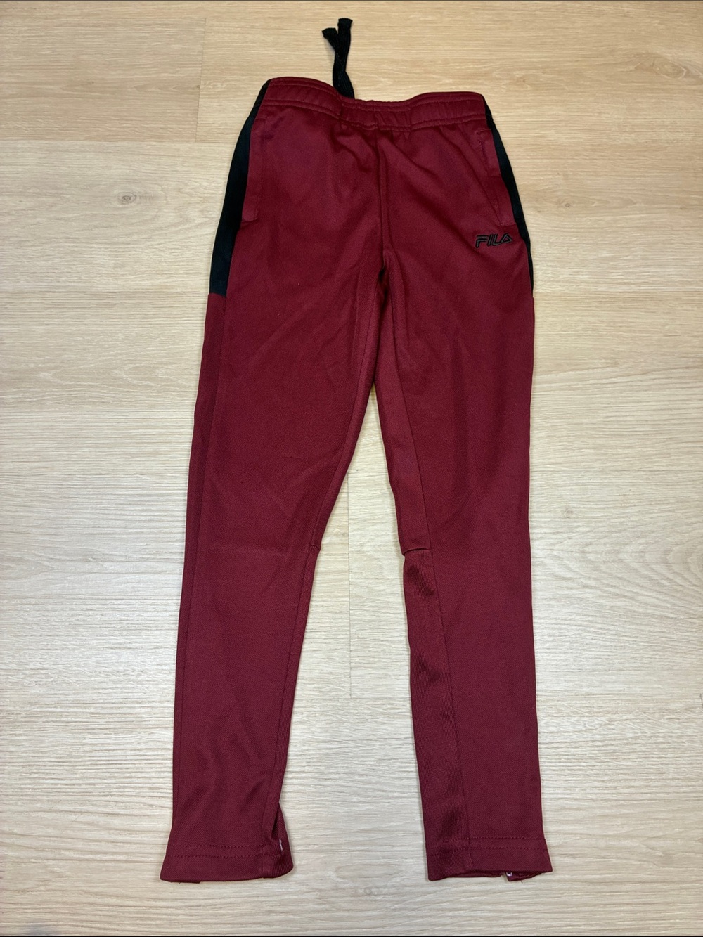 Fila Kids Burgundy Jogger Pants with Black Side Panels